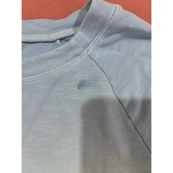 T by TALBOTS French Terry, Blue Ombre Hand Dyed Pullover Top - Size M - Picture 3 of 9